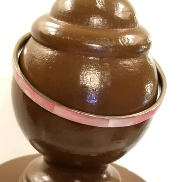 #W42 Hawaiian Pink MOP Shell Inlay Silver Bangle Bracelet Hand Crafted MOP - Picture 3 of 5